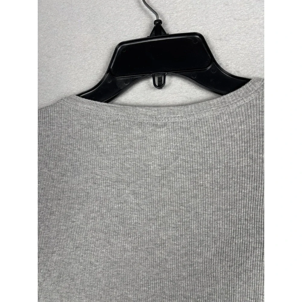 Vintage Polo Ralph Lauren Shirt‎ Mens Large Gray Ribbed Crewneck Cotton Knit Tee